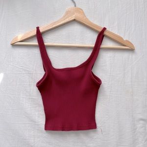 Red crop top tank